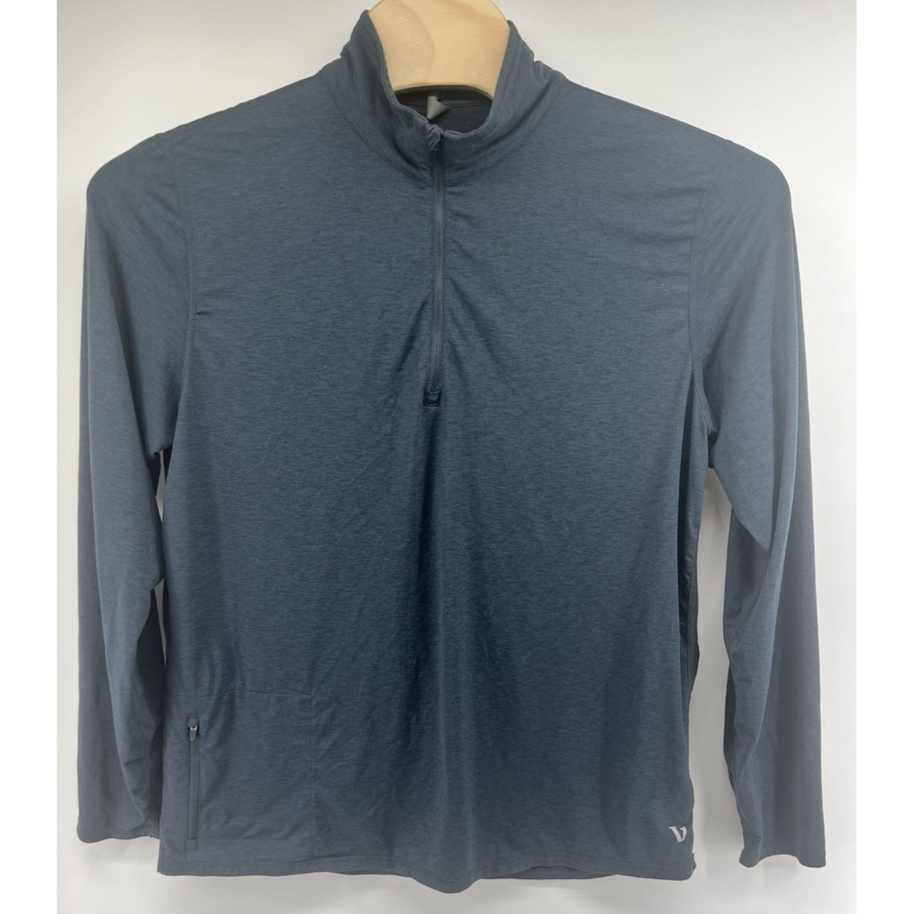 Vuori Men's XL Ease Performance 1/2 Zip Pullover V221 Blue/Gray Heather Stretch